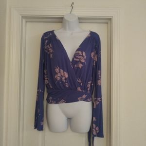 Free People Fiona Floral Wrap Top